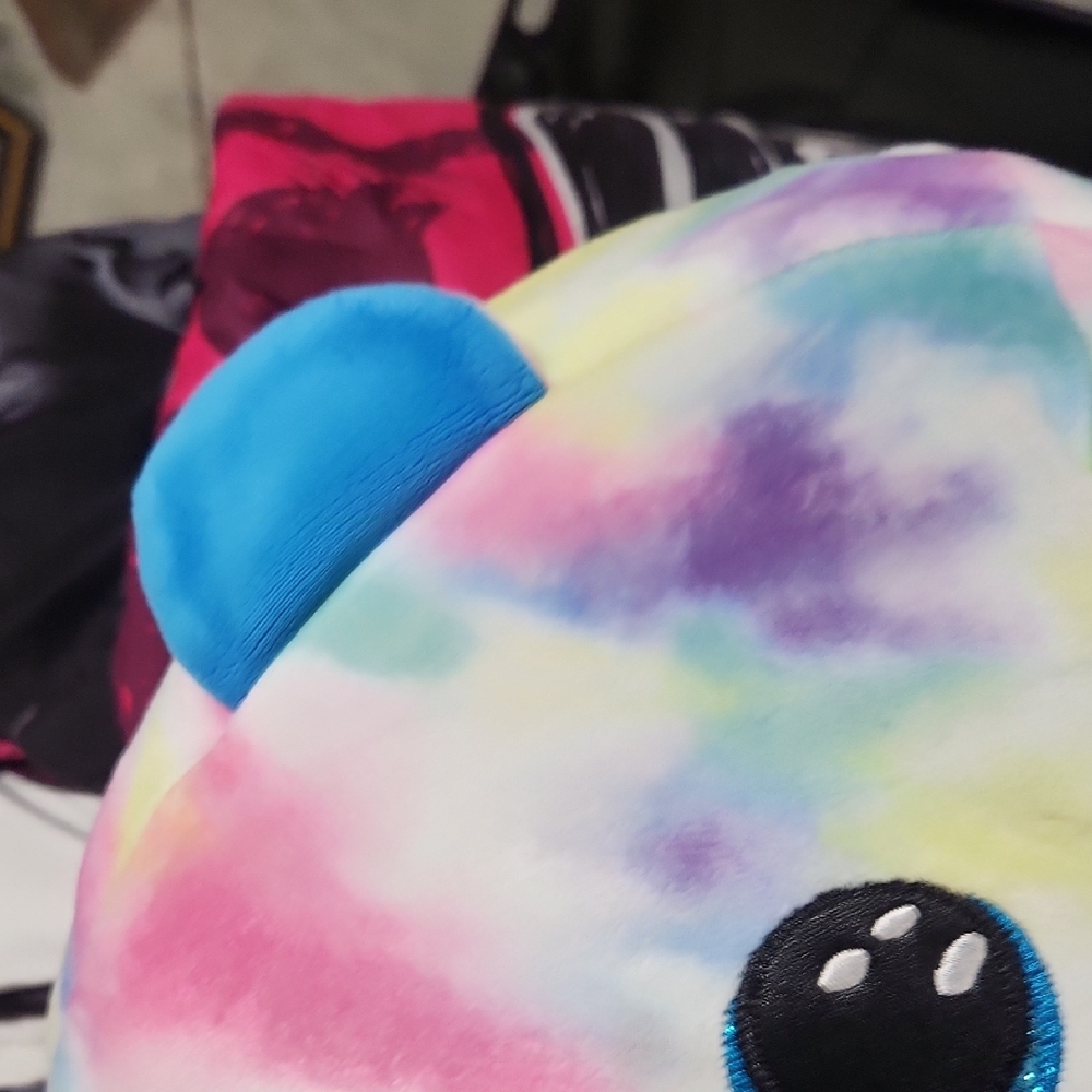 Squishmallow 🙉🐻‍❄️🐻 Colorful Tie-Dye Bear Plush Pillow - Picture 4 of 5